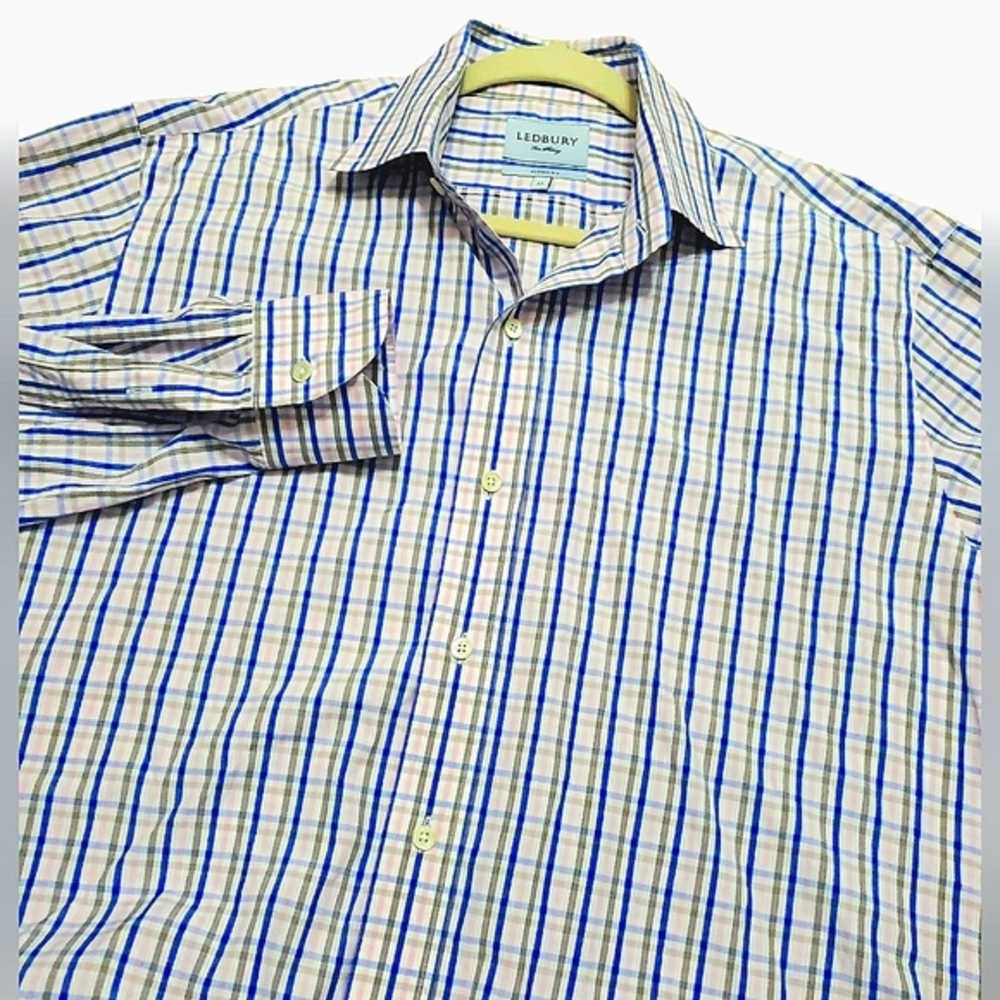 Ledbury‎ Men's Plaid Button-down Size 17